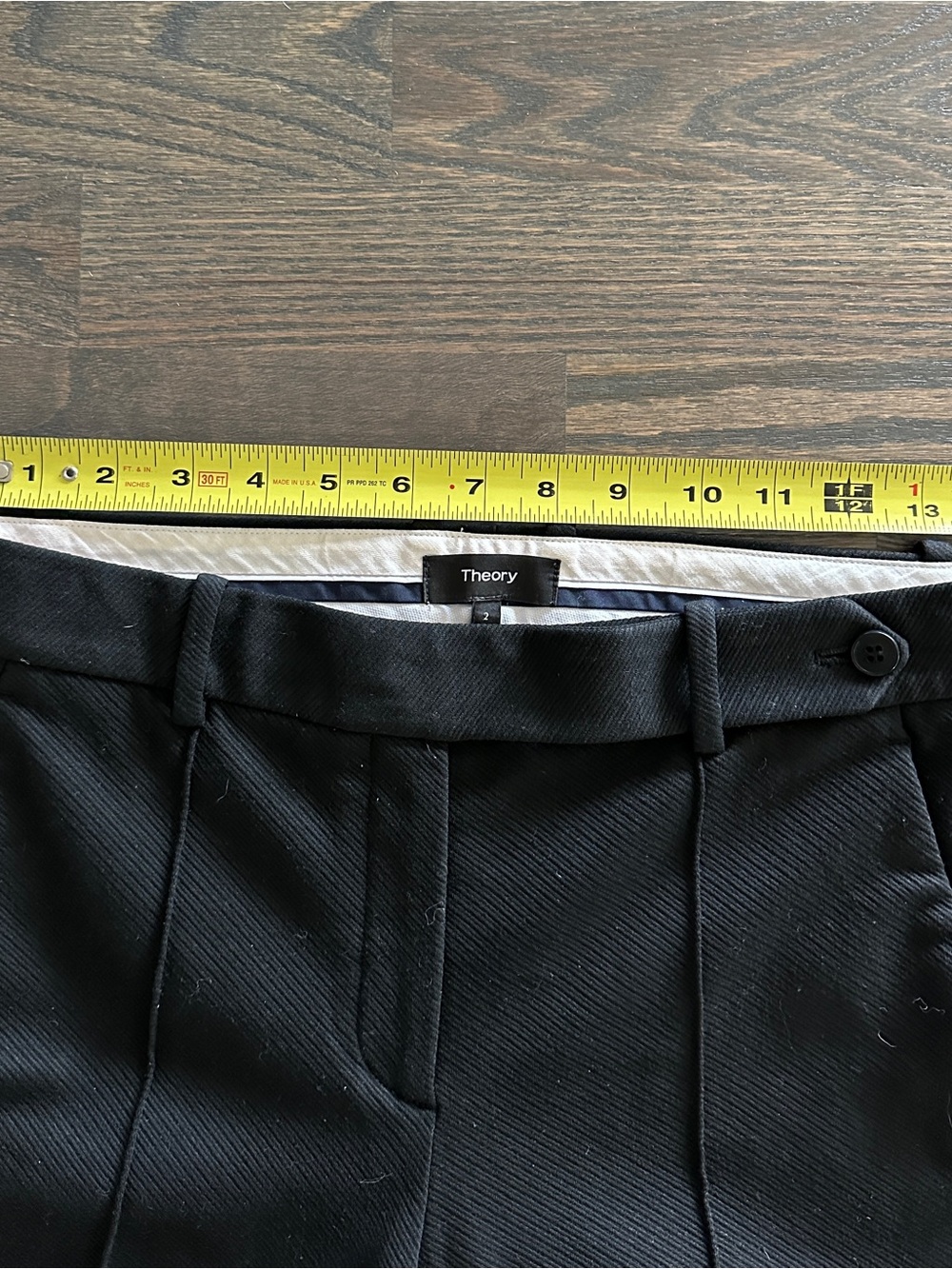 Theory Classic Black Tailored Women's Stetch Dress Pants w/Front Pleat - Picture 11 of 13